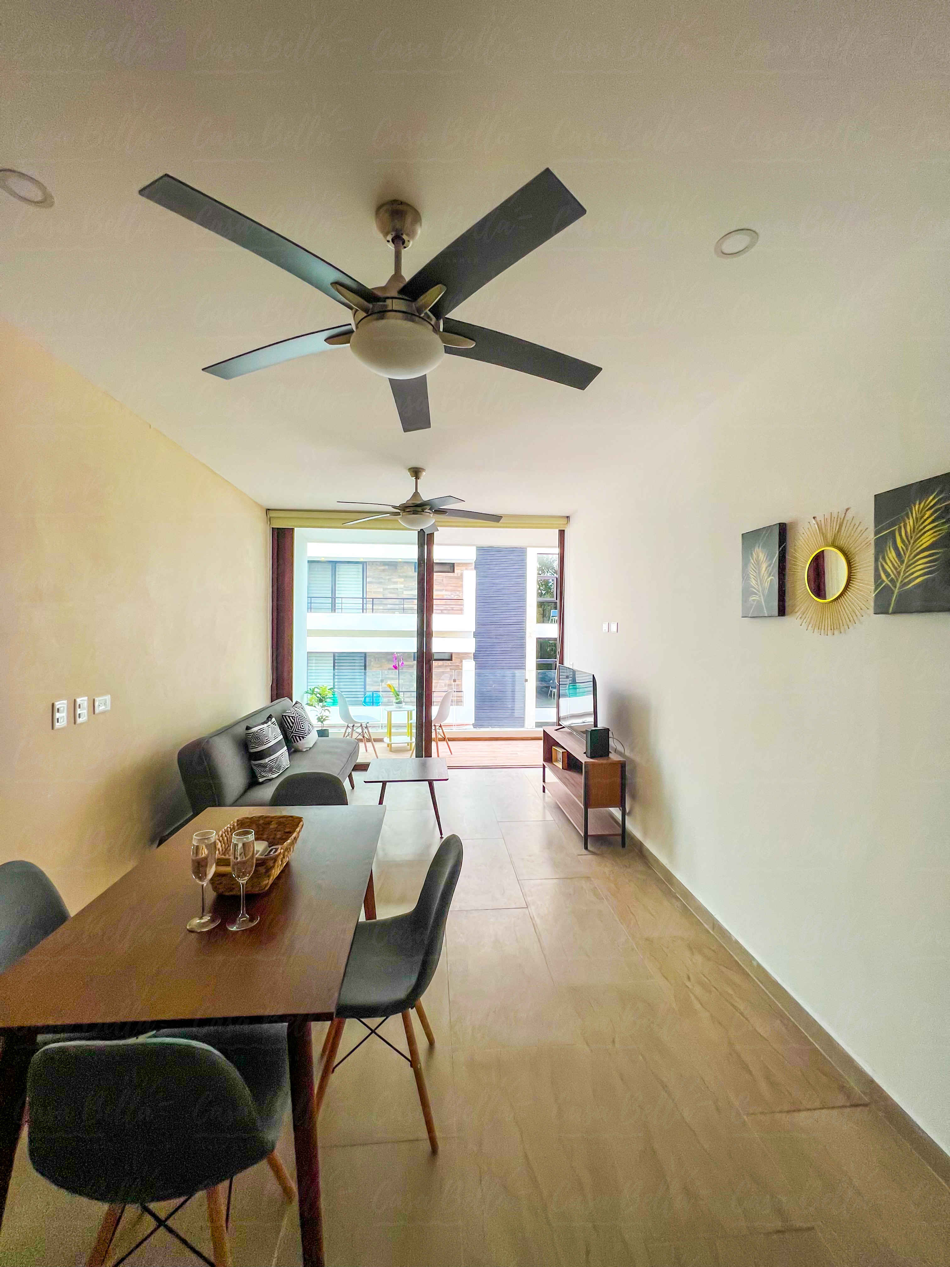 Tzalam Playa del Carmen living room and dining area